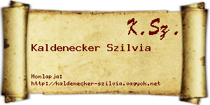 Kaldenecker Szilvia névjegykártya